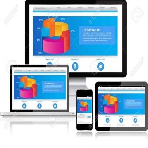 Website template on multiple devices